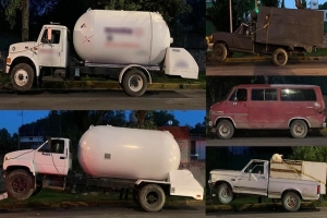 Aseguró policía municipal de Puebla cinco vehículos que trasladaban gas LP obtenido de forma ilícita