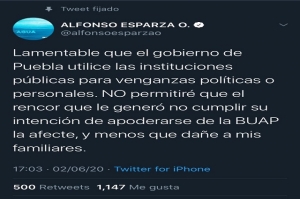 No más persecución política; Alfonzo Esparza Ortiz