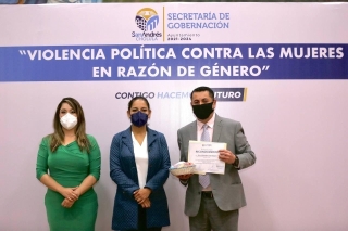 Reciben servidoras y servidores públicos de San Andrés curso sobre violencia política de género