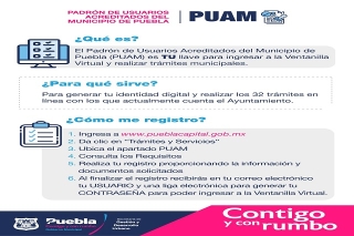 Puam, llave a la ventanilla virtual del Ayuntamiento de Puebla