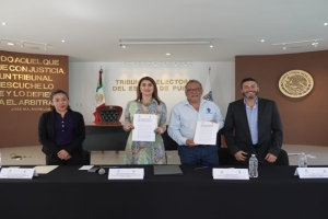Signan convenio entre el TEEP y la Universidad Veracruzana Intercultural de la Universidad Veracruzana. 