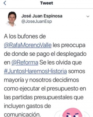 Por Puebla al Frente pide a Morena transparencia de gastos;  José Juan se burla y los provoca