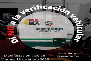 Convocan cibernatuas a marcha este viernes en Puebla contra verificación vehicular