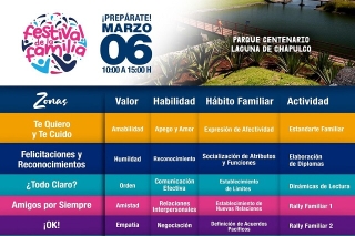 Próximo 6 de marzo, dará inicio el Festival de la Familia en la Laguna de Chapulco