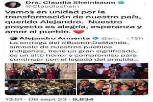 Llama Claudia Sheinbaum a Armenta a consolidar la 4T para este 2024 