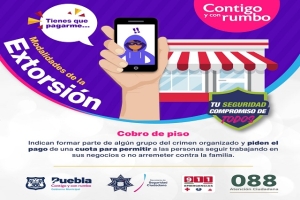 Policía municipal de Puebla asesora a la ciudadanía ante posibles extorsiones telefónicas