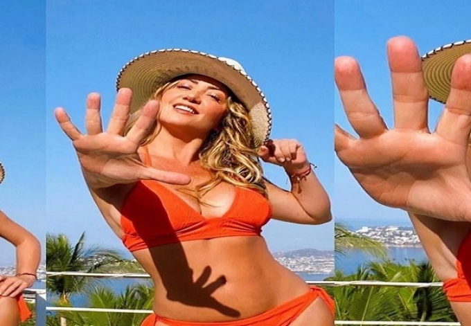 Andrea Legarreta se dispara en redes sociales con sensuaes fotos en bikini