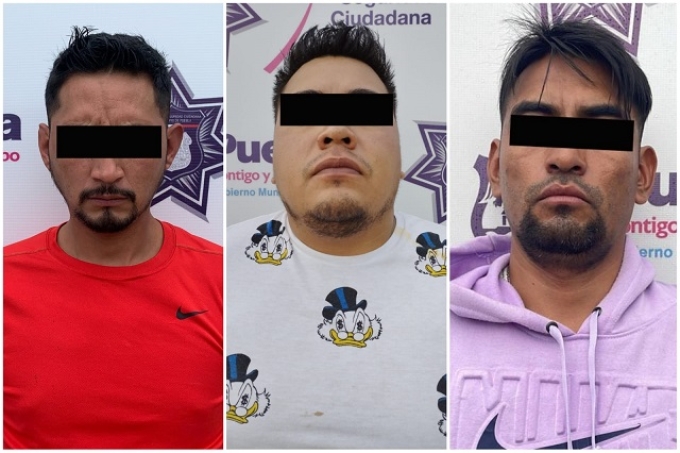 Policía municipal de Puebla detuvo a tres integrantes de la banda de “El Perro”