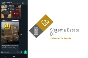 Venden al sur de Puebla leche gratuita del DIF a través de apps