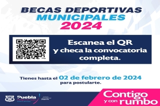 Lanza Ayuntamiento de Puebla convocatoria para las becas deportivas 2024 