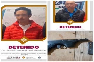 Padre e hijo son detenidos por portación ilegal de arma de fuego