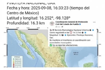 Sismo de 5.1 sacude la capital poblana y activa alarmas sísmicas