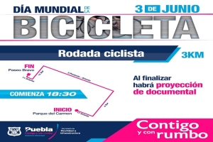 Ayuntamiento de Puebla celebrará el día mundial de la bicicleta con una rodada