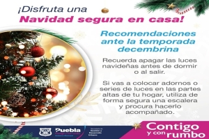 Recomendaciones del Ayuntamiento de Puebla para colocar el árbol y adornos de navidad  
