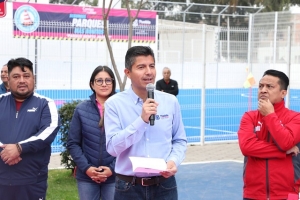 Entrega Ayuntamiento de Puebla rehabilitación del parque Benito Juárez en La Libertad 