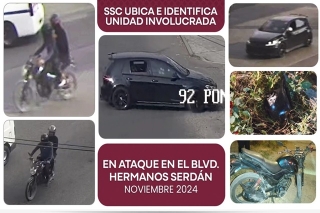 SSC Identifica y ubica vehículo de agresores en ataque directo en Boulevard Hermanos Serdán