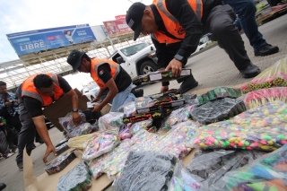 Ayuntamiento de Puebla Y Gobierno Estatal decomisaron 350 kilos de pirotecnia ilegal