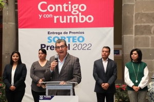 Ayuntamiento de Puebla entrega premios a ganadores del sorteo predial 2022