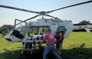 En ambulancia aérea trasladan a mujer embarazada al Hospital de la Mujer