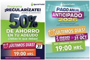 ¡Extensión de horario y última oportunidad en promociones en Agua de Puebla!