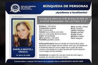 Buscan a Daniela Martell, artista plástica y conductora de Indrive, desaparecida en SLP