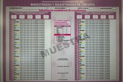 Así será el nuevo modelo de boletas para elección de jueces y magistrados del Poder Judicial