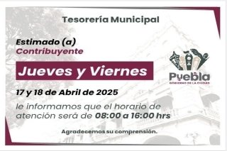 Informa Gobierno de la Ciudad horarios en cajas de Tesorería de los próximos días