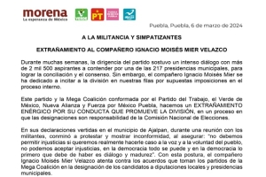 Megacoalición “Juntos Haremos Historia” hacen extrañamiento a Ignacio Mier por incitar la división 