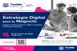 Secretaría de Economía y Turismo municipal de Puebla invita a participar en webinar para pequeñas y medianas empresas