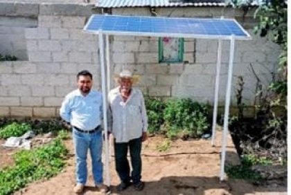 Con celdas solares Altosano Granjas Carroll electrifica 38 % de Ranchería Cerro Viento