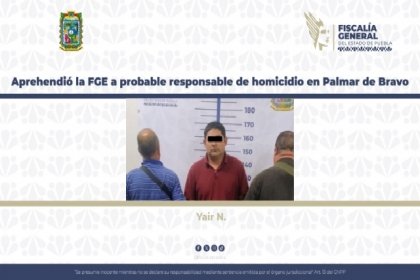 FGE detiene a homicida en Palmar de Bravo tras 9 años prófugo de la justicia