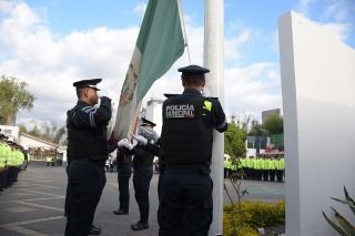 SSC Puebla realiza honores a los símbolos patrios