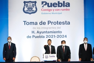 Eduardo Rivera Pérez rindió protesta como presidente municipal de Puebla