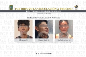 FGE obtuvo la vinculación a proceso de 3 personas por robo agravado