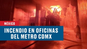 Muere oficial de policía en incendio de las oficinas del metro en CDMX
