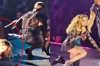 Bailarín tira a Madonna en pleno concierto