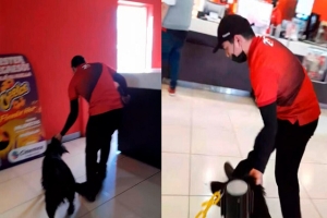 ¡Indignante! Empleado de Cinemex agrede a perrito para sacarlo de las instalaciones