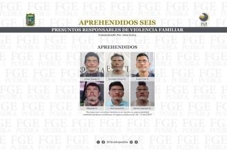 Aprehendidos seis presuntos responsables de violencia familiar 