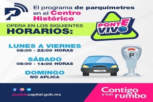 Sábados a partir de las 2:00 hrs y domingos no operarán los parquímetros