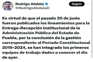 Publicación de lineamientos para la Entrega-Recepción institucional en Puebla