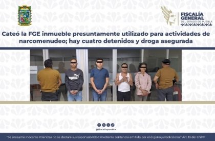FGE detuvo a cuatro sospechosos de distribución de narcóticos