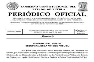 Por veda electoral Gobierno de Puebla emite decreto para guardar vehículos oficiales 