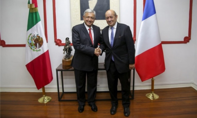 AMLO recibió a ministro de Relaciones Exteriores de Francia