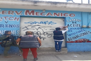 Normatividad y SSC del municipio de Puebla revisan comercios de servicios automotriz