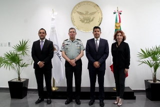 Eduardo Rivera se reúne con el comandante de la Guardia Nacional