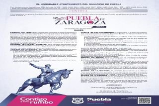 Gobierno de la ciudad entregará “Presea Puebla de Zaragoza”