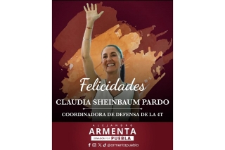 Celebra Armenta designación de Claudia Sheinbaum como Coordinadora Nacional de los Comités de Defensa de la 4T 