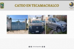 Por robo de vehículo con mercancía, FGE cateó inmueble en Tecamachalco 
