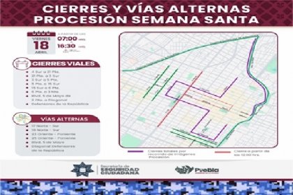 Recorridos y cierres programados por las imágenes de la procesión
