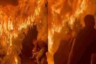 ¡De terror! Árbol de Navidad se incendia en restaurante de Londres y comensales corren para salvarse